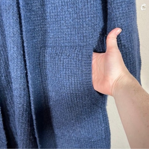 Madewell Chunky Cardigan Sweater Large Blue Open Front Alpaca Wool. EUC!! 🦙🧶 - Picture 5 of 9